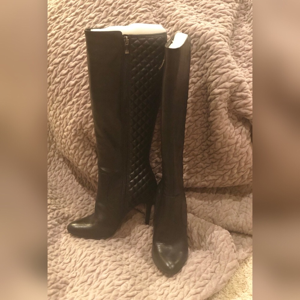 Bcbg “Beasley” quilted knew high boot. Worn 1x